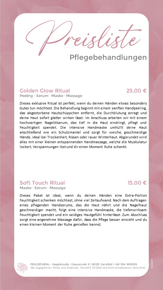 Preisliste Vorschau